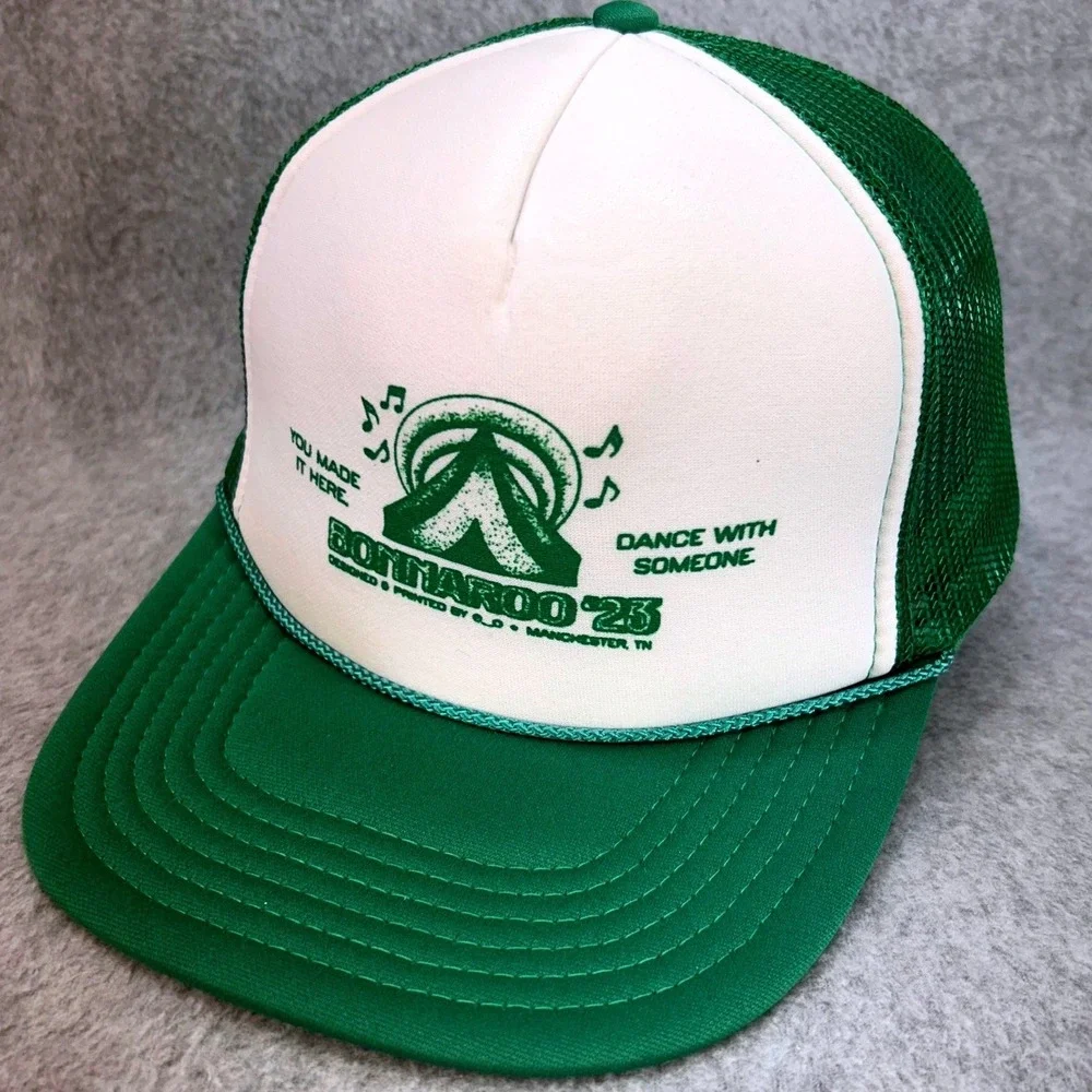 Bonnaroo '23 Dance With Someone Mens Green Otto Trucker Hat Snapback OSFM